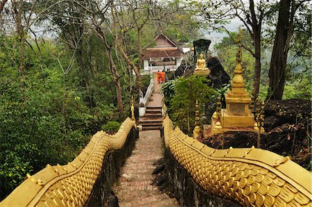 famous architecture in southeast asia - Pathway, Phu Si, Luang Prabang, Laos Stock Photo - Rights-Managed, Code: 700-03407713