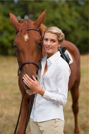 Teenager with Horse, Brush Prairie, Washington, USA Stock Photo - Rights-Managed, Code: 700-03407784