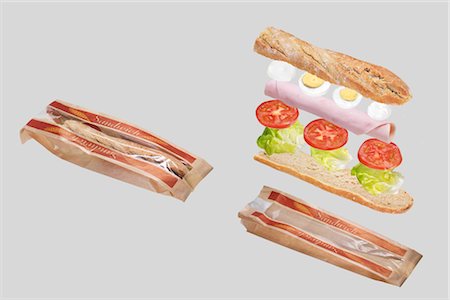 simsearch:700-01716556,k - Composants de Sandwich baguette française Photographie de stock - Rights-Managed, Code: 700-03407964