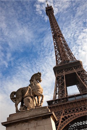 statue of horse - Eiffel Tower, Paris, Ile-de-France, France Stock Photo - Rights-Managed, Code: 700-03408072