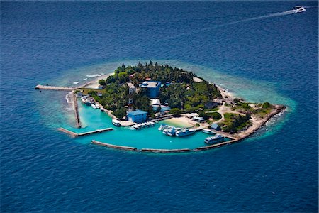 exclusive (private) - Aerial View of Funadhoo Island, Male, North Male Atoll, Maldives Stock Photo - Rights-Managed, Code: 700-03403863