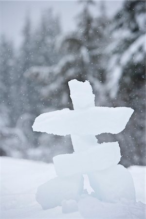 Inukshuk Made of Snow Stock Photo - Rights-Managed, Code: 700-03435368
