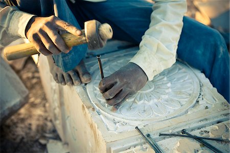 Stone Mason Carving Stone for a Jain Temple, Nashik, Maharashtra, India Stock Photo - Rights-Managed, Code: 700-03439336