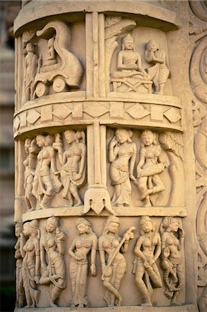 Intricate Carvings on a Jain Temple, Nashik, Maharashtra, India Stock Photo - Rights-Managed, Code: 700-03439337