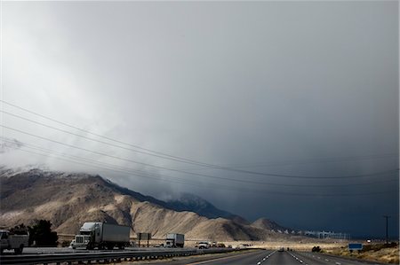 semi - Highway 62, Desert Hot Springs, Riverside County, California, USA Stock Photo - Rights-Managed, Code: 700-03446188