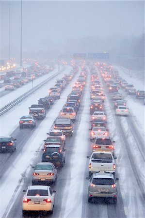 simsearch:700-00090429,k - Bumper to Bumper Traffic on Highway 401 in Winter, Ontario, Canada Stock Photo - Rights-Managed, Code: 700-03440003