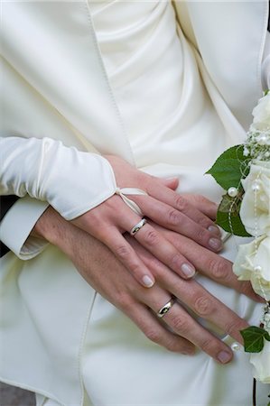 Gros plan des anneaux de mariage sur la mariée et mains du marié, Salzbourg, Autriche Photographie de stock - Rights-Managed, Code: 700-03440158