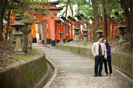 Couple, Fushimi Inari Taisha, Fushimi-ku, Kyoto, Kyoto Prefecture, Kansai Region, Honshu, Japan Stock Photo - Rights-Managed, Code: 700-03508501