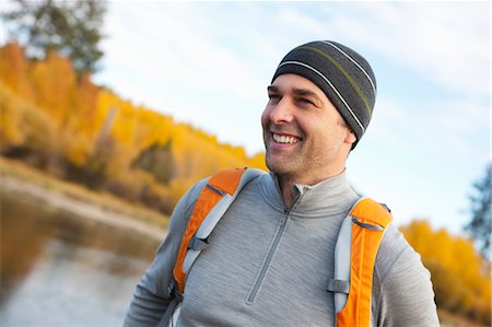 Man Hiking alongside Deschutes River, Oregon, USA Stock Photo - Rights-Managed, Code: 700-03502937