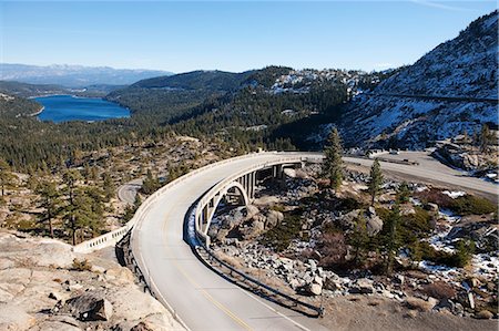 forest bridge - Historic Highway at Donner Summit in High Sierra, near Lake Tahoe, California, USA Stock Photo - Rights-Managed, Code: 700-03503028