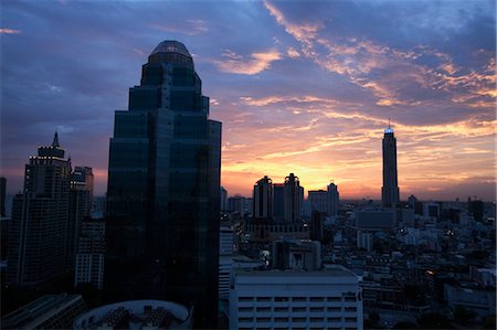 Sunset and Stormy Clouds, Bangkok, Thailand Stock Photo - Rights-Managed, Code: 700-03586692