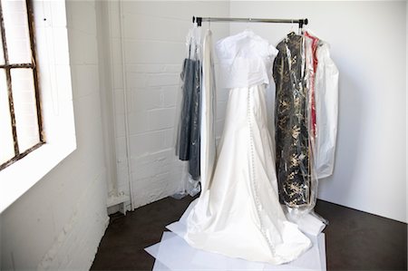 simsearch:700-05786438,k - Wedding Clothing Hanging on Rack Stock Photo - Rights-Managed, Code: 700-03587117