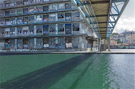 Abandoned Factory Along Canal, Bagnolet, Paris, France Stock Photo - Rights-Managed, Code: 700-03601444