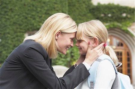 education and back to school - Mother Dropping Daughter Off at School Stock Photo - Rights-Managed, Code: 700-03601491