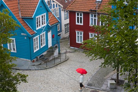 Overview of Street in Bergen, Hordaland, Norway Foto de stock - Con derechos protegidos, Código: 700-03616110