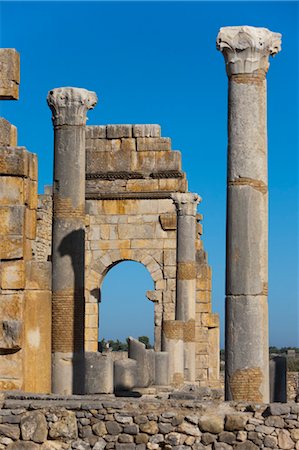 stone archways exterior - Basilica Ruins, Volubilis, near Meknes, Morocco Stock Photo - Rights-Managed, Code: 700-03612944