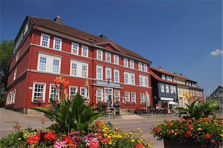 fachada - Goldene Krone, Clausthal-Zellerfeld, Goslar District, Harz, Lower Saxony, Germany Foto de stock - Direito Controlado, Número: 700-03621139