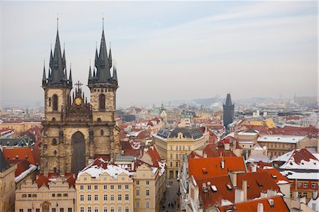 Cathedral View from Old Town Hall, Prague, Bohemia, Czech Republic Stock Photo - Rights-Managed, Code: 700-03621203