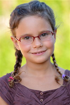 preteen girl pigtails - Portrait of Girl Stock Photo - Rights-Managed, Code: 700-03622827