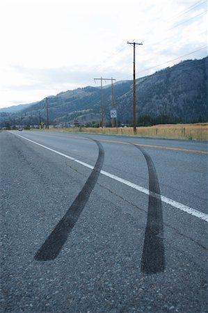 Skid Marks on Road Stock Photo - Rights-Managed, Code: 700-03638947