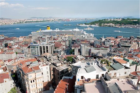 View of Bosphorus from Galata Tower, Galata, Istanbul, Turkey Stock Photo - Rights-Managed, Code: 700-03644756