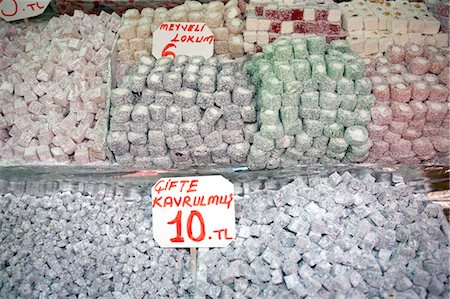 Bonbons turcs au marché aux épices, Istanbul, Turquie Photographie de stock - Rights-Managed, Code: 700-03644750