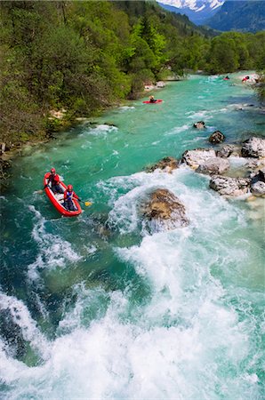 Paople Canoeing on Soca River, Slovenia Stock Photo - Rights-Managed, Code: 700-03659100