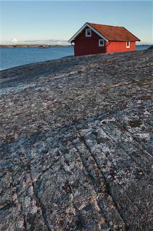 Red Wooden Hut, Bohuslaen, Sweden Stock Photo - Rights-Managed, Code: 700-03659270