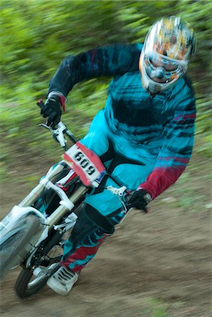 extreme sports - Downhill Bike Racer, Haliburton, Ontario, Canada Stock Photo - Rights-Managed, Code: 700-03665634