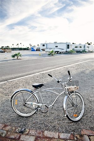 Bicycle in RV Park, Yuma, Arizona, USA Stock Photo - Rights-Managed, Code: 700-03686130