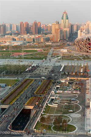 Overview of Olympic Green, Beijing, China Stock Photo - Rights-Managed, Code: 700-03698011