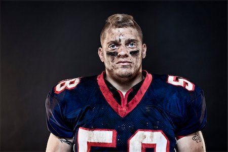 football player (american sport, male) - Close-Up of Football Player Stock Photo - Rights-Managed, Code: 700-03698197