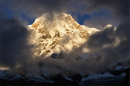 Annapurna Himalayan Range seen from Annapurna Base Camp, Gandaki Zone, Nepal Stock Photo - Rights-Managed, Code: 700-03734654