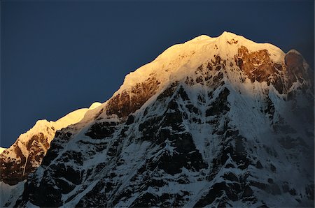 Annapurna Himalayan Range seen from Annapurna Base Camp, Annapurna Conservation Area; Gandaki Zone, Nepal Stock Photo - Rights-Managed, Code: 700-03734653