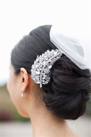 Close-Up of Bride's Hairstyle Stock Photo - Rights-Managed, Code: 700-03737624