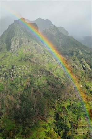 Rainbow over Mountains at Encumeada, Madeira, Portugal Stock Photo - Rights-Managed, Code: 700-03737926