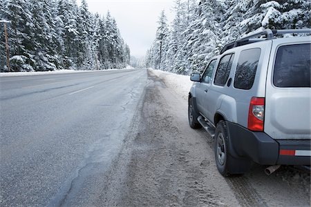 silver car - SUV Parked by Side of Road, near Hope, British Columbia, Canada Stock Photo - Rights-Managed, Code: 700-03738775