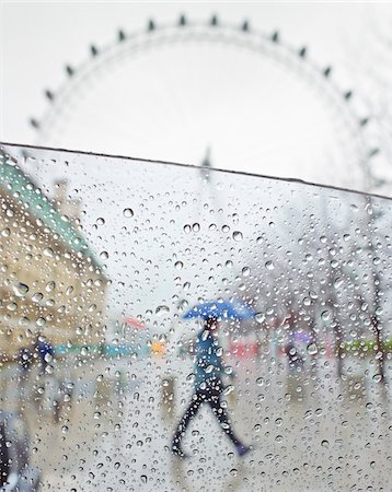 rainy and street scene - London Eye Through Car Window, Lambeth, London, England Stock Photo - Rights-Managed, Code: 700-03739014