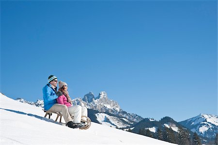 simsearch:700-03739217,k - Couple on Sled Stock Photo - Rights-Managed, Code: 700-03739250