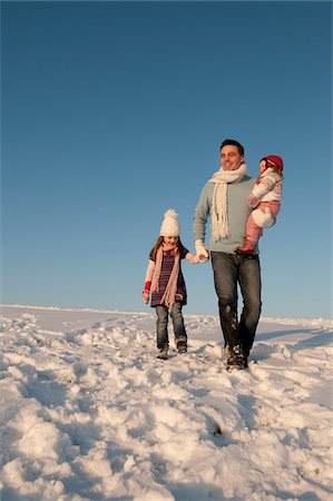 family hill - Man with Daughters Outdoors in Winter Stock Photo - Rights-Managed, Code: 700-03739300