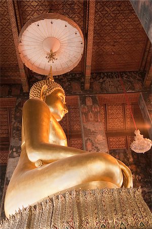 Gold Buddha Statue, Wat Sutat, Bangkok, Thailand Stock Photo - Rights-Managed, Code: 700-03762777