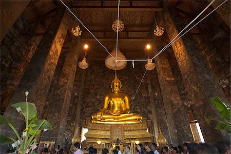 Phra Sri Sakyamuni Buddha at Wat Suthat Temple, Bangkok, Thailand Stock Photo - Rights-Managed, Code: 700-03777934