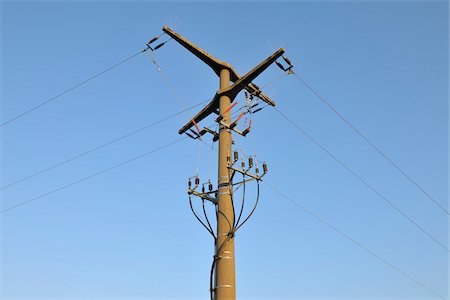 Utility Pole, Hasloch, Spessart, Franconia, Bavaria, Germany Stock Photo - Rights-Managed, Code: 700-03787386