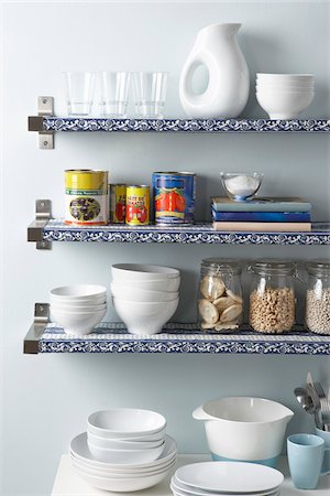 food jars - Kitchen Shelves Stock Photo - Rights-Managed, Code: 700-03805242