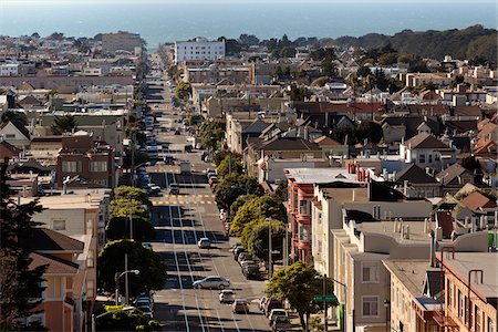 san francisco skyline - View of Judah Street Towards Ocean Beach, San Francisco, California, USA Stock Photo - Rights-Managed, Code: 700-03805327