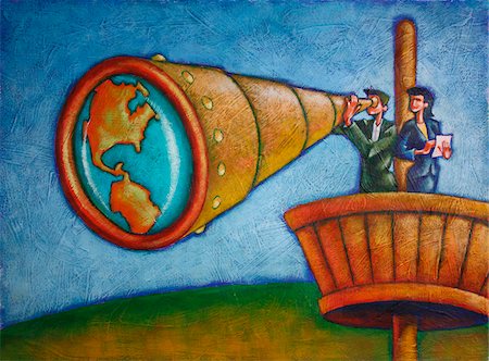earth concept - Business People Using Telescope in Crow's Nest Stock Photo - Rights-Managed, Code: 700-03814669