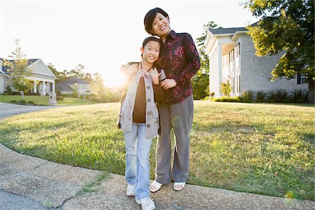 suburbs houses - Mother Sending Daughter to School Stock Photo - Rights-Managed, Code: 700-03814716