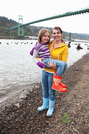 rubber boots in little girl - Mother and Daughter next to River Stock Photo - Rights-Managed, Code: 700-03815006