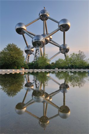 Reflection of Atomium Structure in Water, Brussels, Belgium Stock Photo - Rights-Managed, Code: 700-03891082