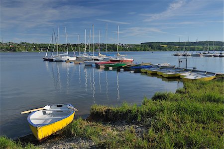 Sailboats and Rowboats at Dock, Sudufer, Mohnetalsperre, Mohnesee, North Rhine-Westphalia, Germany Stock Photo - Rights-Managed, Code: 700-03958097